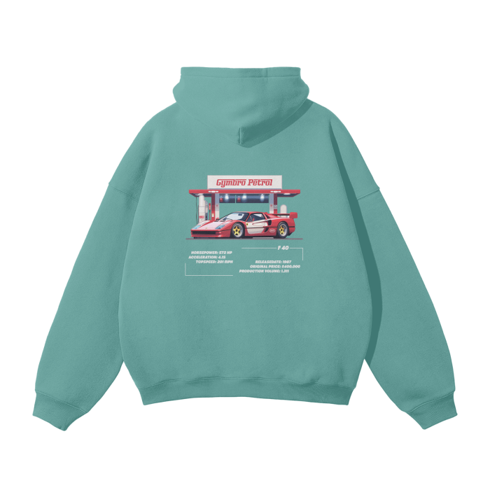 Gymbro F40 Pumpcover Hoodie__Turquoise__Gymbro Clothing