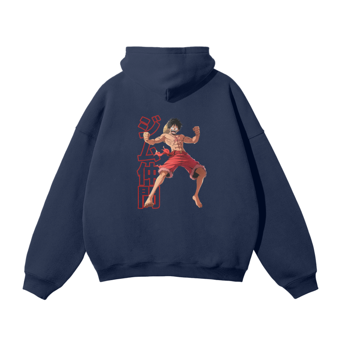 Gymbro Luffy Pumpcover Hoodie__Navy Blue__Gymbro Clothing