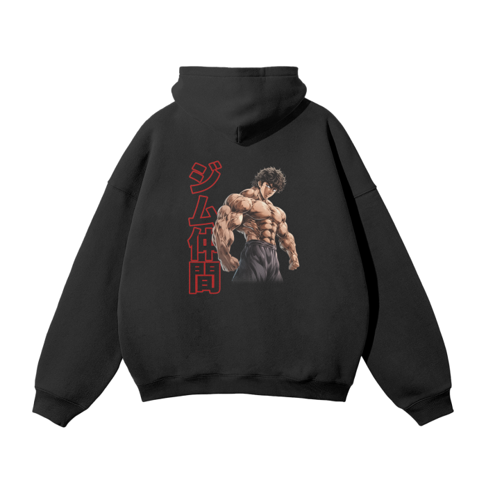 Gymbro Baki Pumpcover Hoodie__Black__Gymbro Clothing