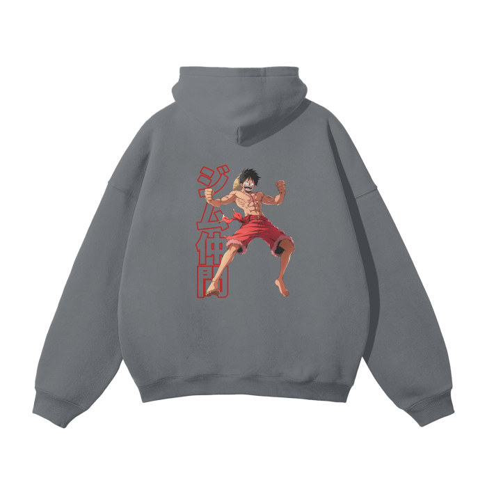 Gymbro Luffy Pumpcover Hoodie__Gray__Gymbro Clothing