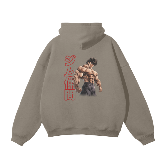 Gymbro Baki Pumpcover Hoodie__Mocha__Gymbro Clothing