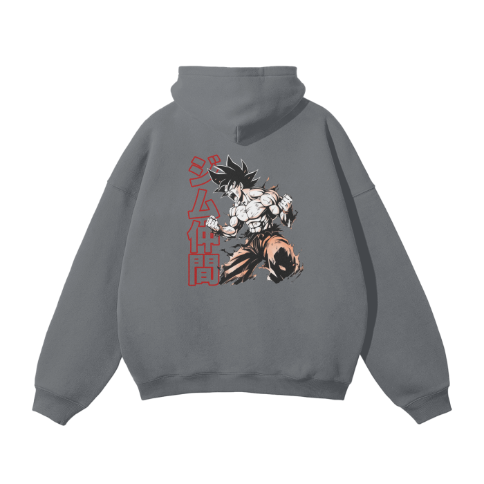 Gymbro Son Goku Pumpcover Hoodie__Gray__Gymbro Clothing