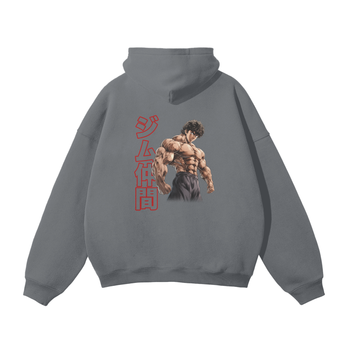 Gymbro Baki Pumpcover Hoodie__Gray__Gymbro Clothing