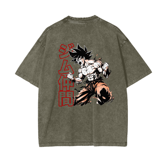 Gymbro Son Goku Pumpcover Shirt__Gray Green__Gymbro Clothing