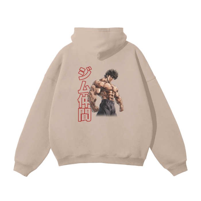 Gymbro Baki Pumpcover Hoodie__Beige__Gymbro Clothing