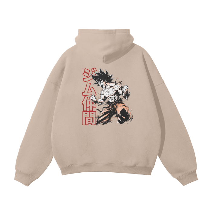 Gymbro Son Goku Pumpcover Hoodie__Beige__Gymbro Clothing