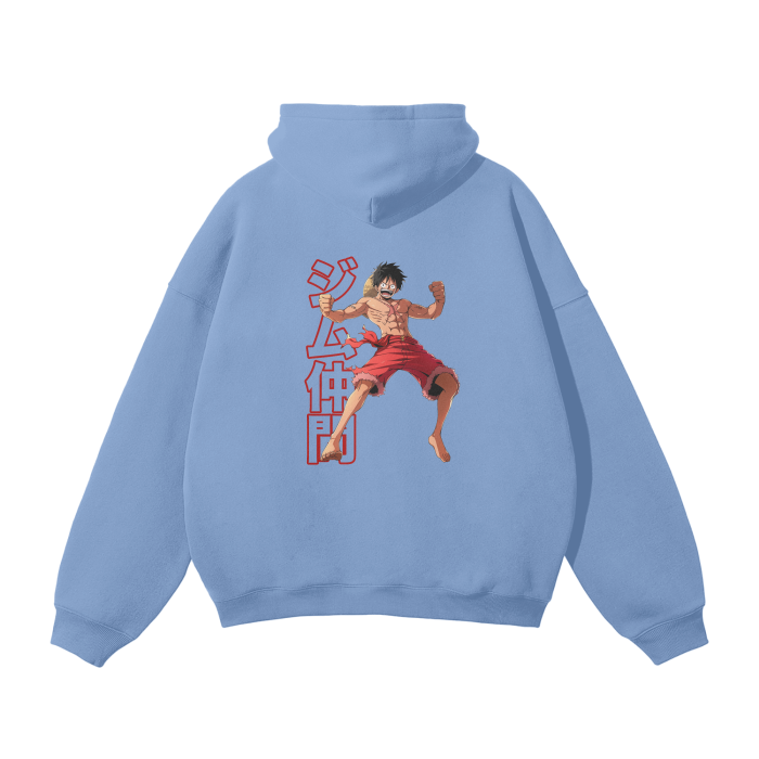 Gymbro Luffy Pumpcover Hoodie__Baby Blue__Gymbro Clothing