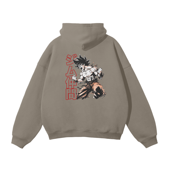 Gymbro Son Goku Pumpcover Hoodie__Mocha__Gymbro Clothing