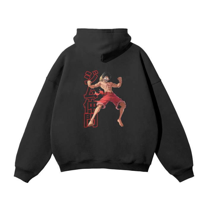 Gymbro Luffy Pumpcover Hoodie__Black__Gymbro Clothing