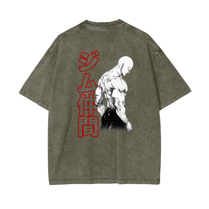 Gymbro One Punsh Man Pumpcover Shirt__Gray Green__Gymbro Clothing