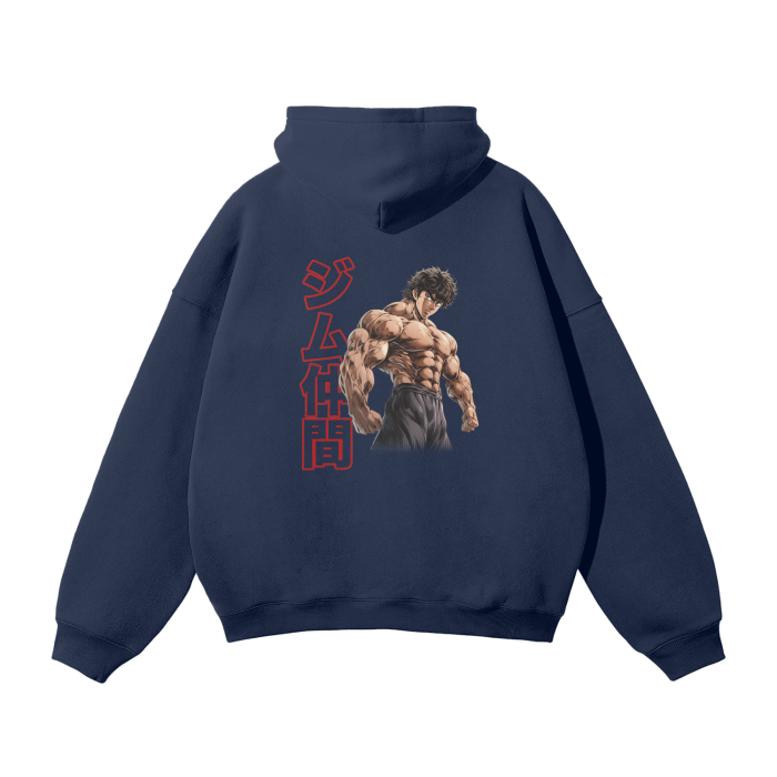 Gymbro Baki Pumpcover Hoodie__Navy Blue__Gymbro Clothing