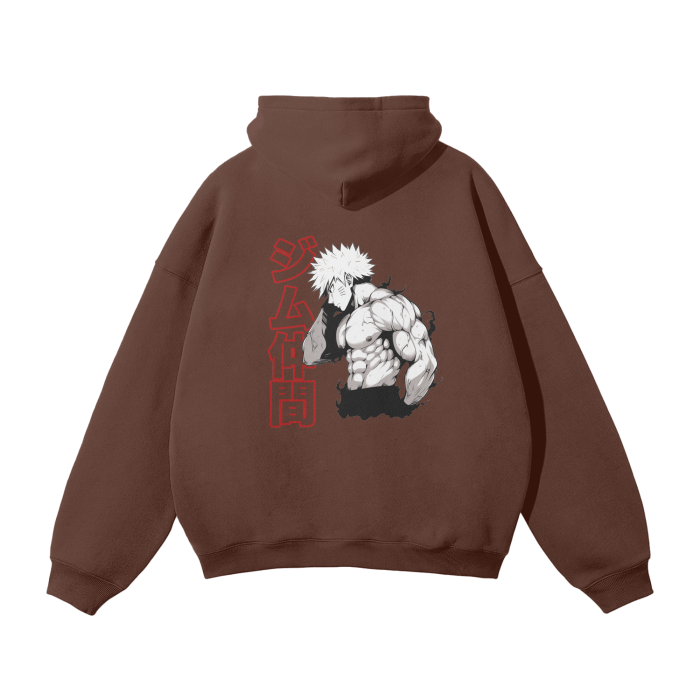 Gymbro Naruto Pumpcover Hoodie__Dark Brown__Gymbro Clothing