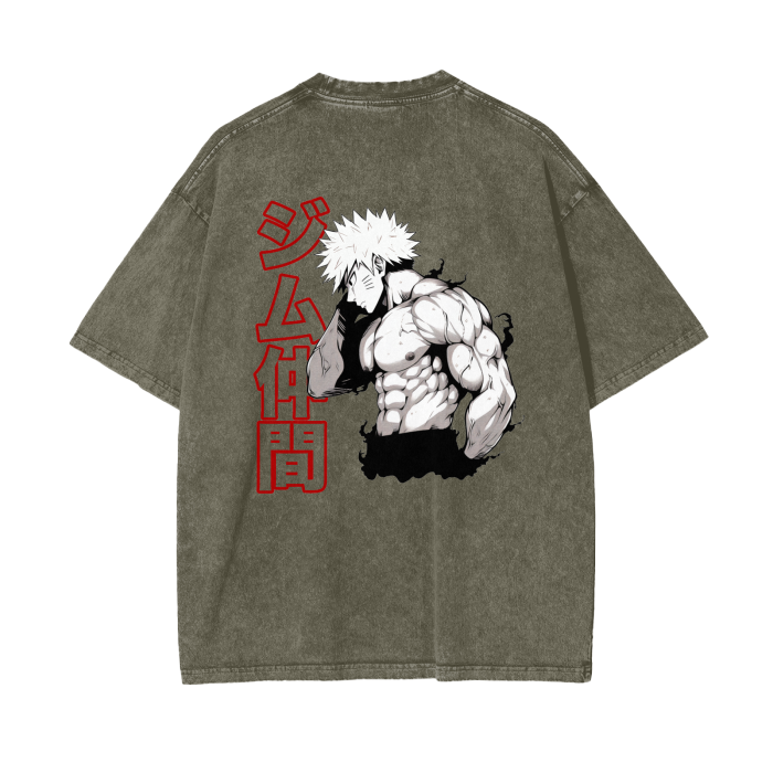 Gymbro Naruto Pumpcover Shirt__Gray Green__Gymbro Clothing