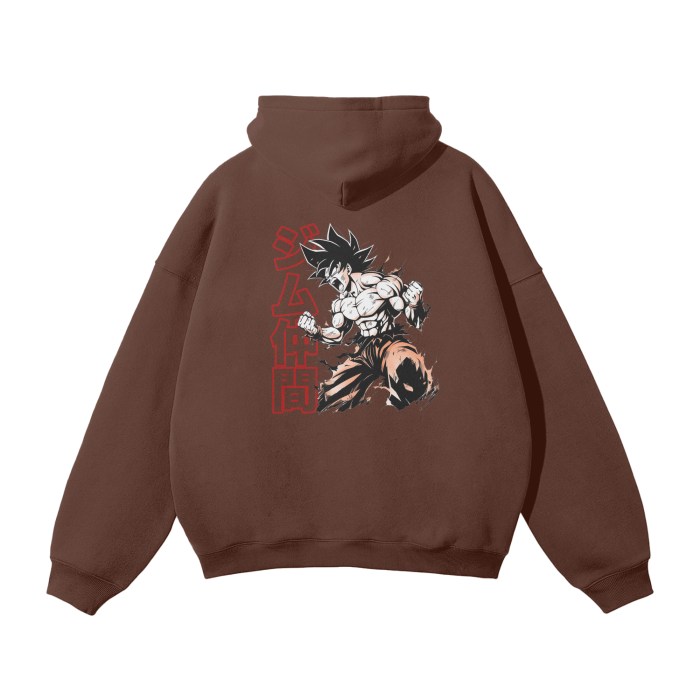 Gymbro Son Goku Pumpcover Hoodie__Dark Brown__Gymbro Clothing