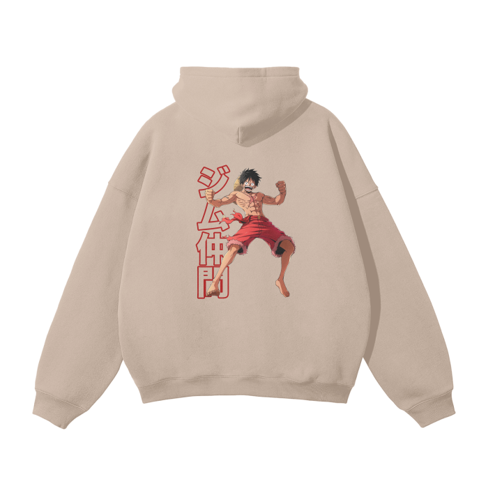 Gymbro Luffy Pumpcover Hoodie__Beige__Gymbro Clothing